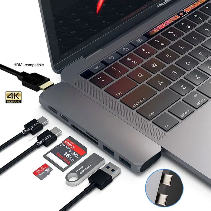 Док станция Mosible для USB Type C Thunderbolt 3 с HDMI совместимым Rj45 1000 м адаптером TF SD ридер PD 0