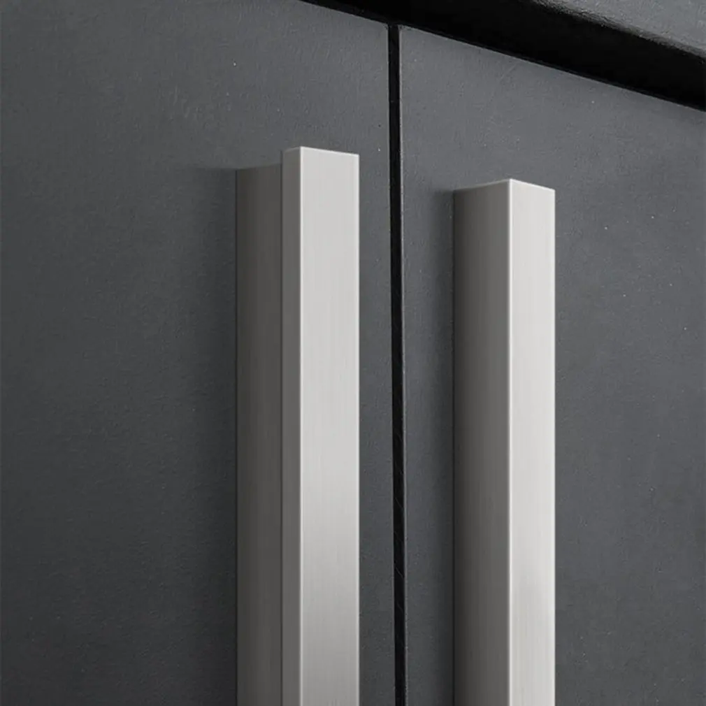 

Модные серебряные скрытые ручки шкафа, кухонные ручки из алюминиевого сплава, шкафчик, мебель, дверная фурнитура