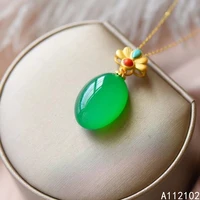 kjjeaxcmy fine jewelry 925 sterling silver natural chalcedony girl new popular pendant necklace support test chinese style
