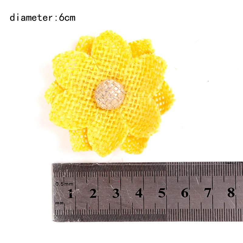 6 см/5 шт джутовая хэндмейд гессенской мешковины цветы винтажные Свадебные