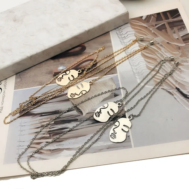 2020 уникальная подвеска для лица солнцезащитные очки ремешок ожерелье медный