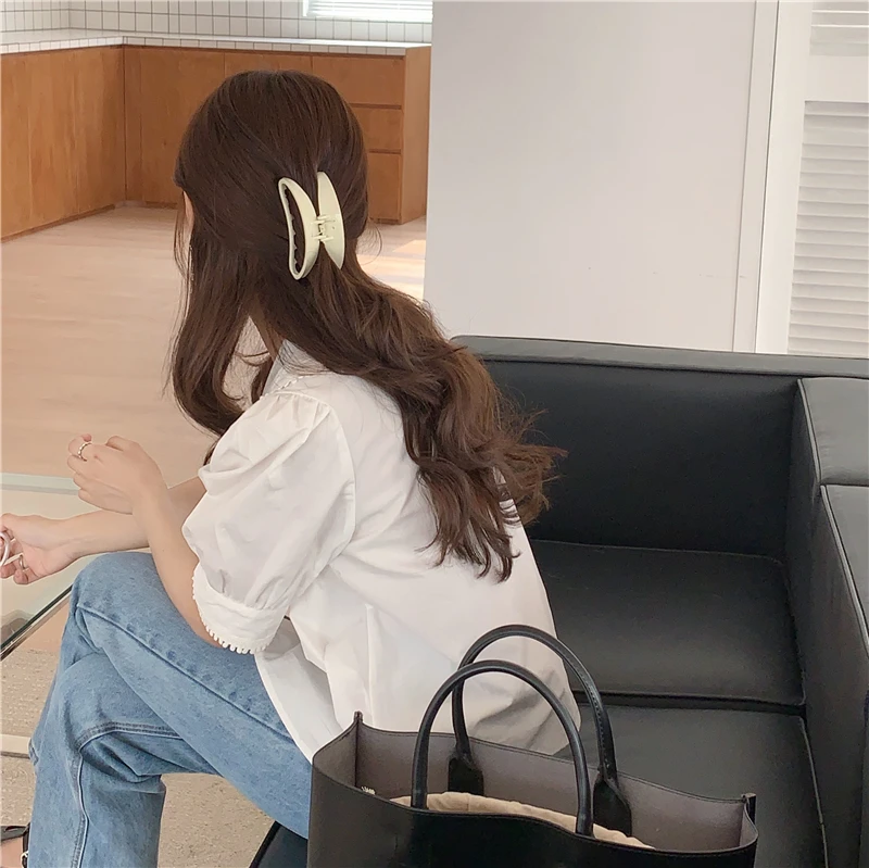 

COIGARSAM Loose blouse women New Summer Peter pan Collar Belt blusas womens tops and blouses 6498
