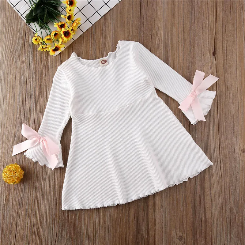 Женское платье для маленьких девочек 2020 Повседневная одежда однотонное розовое