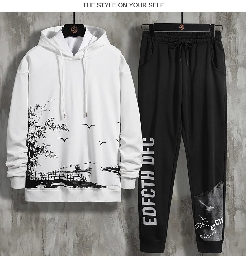 

Men's clothing of spring and autumn in 2021, the new Chinese man ink jerseys loose big size of the jersey