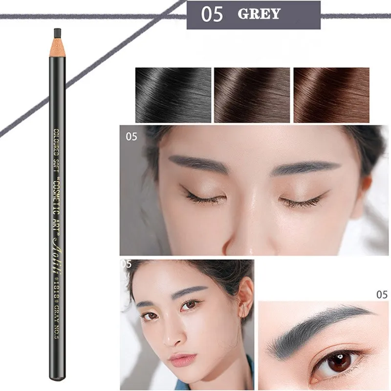 Водостойкий карандаш для бровей без ограничений естественный долговременный микроблейдинг постоянный угольный.