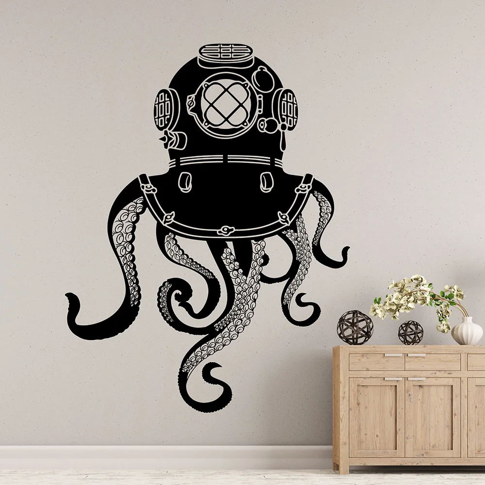 

Octopus Tentacles Wall Decal Submarine Bathroom Home Decoration Vinyl Door Window Sticker Sea Animals Kraken Art Wallpap5112