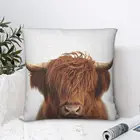 Highland Корова-красочный квадратный чехол для подушки, наволочка для подушки, удобный чехол для подушки, полиэстеровый чехол для диванной подушки, домашний диван, гостиная