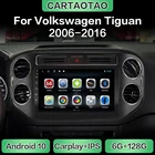 Автомагнитола 2DIN на Android 10,0 с GPS-навигацией, Wi-Fi, мультимедийный плеер для Volkswagen Tiguan 2006-2016, DSP, RDS, IPS, без DVD