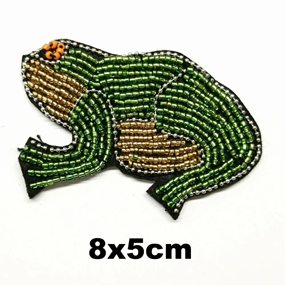

embroidery beaded frog embroideried patches for clothing DO-3289