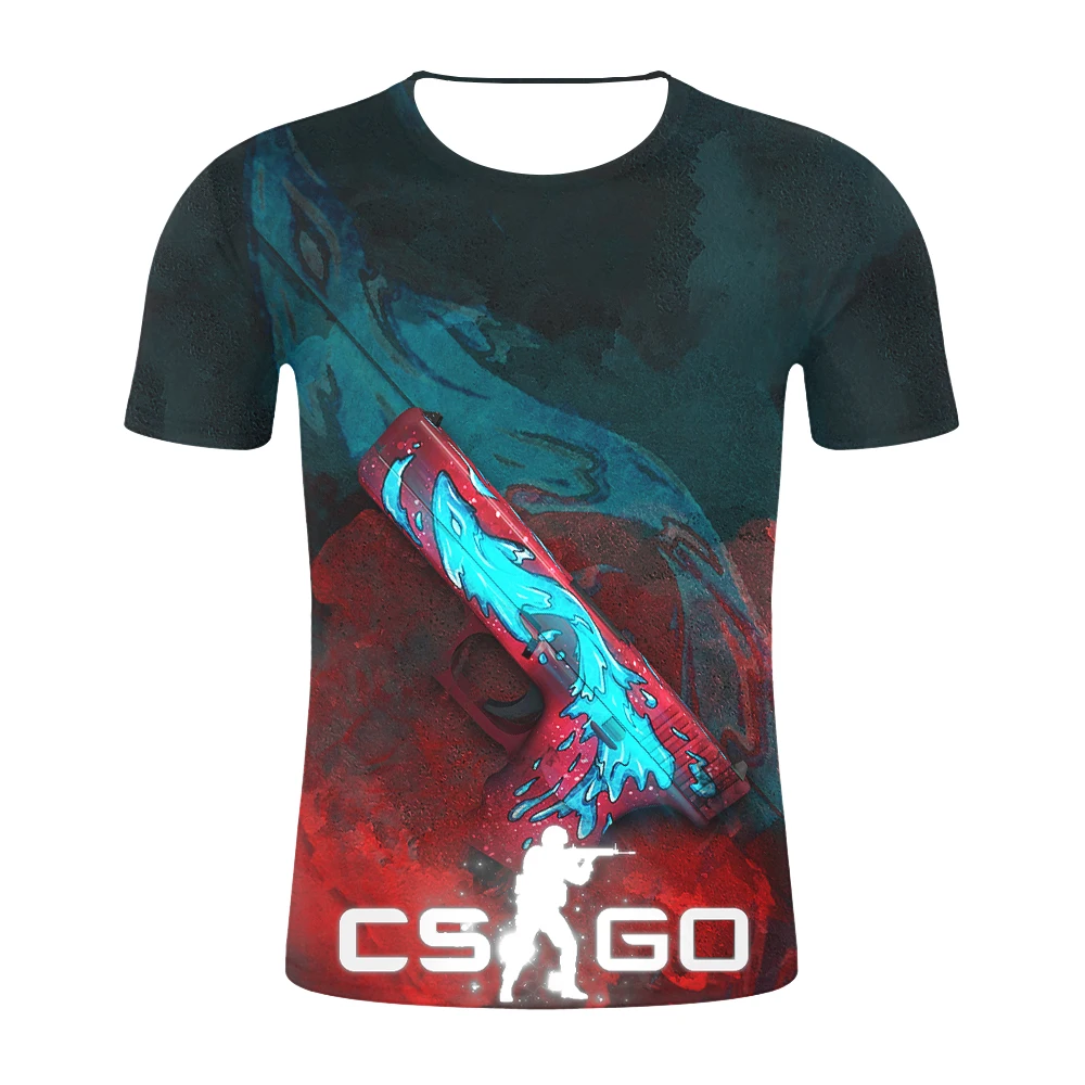2019 футболка унисекс с 3D принтом CS GO Counter Strike Global offension CSGO Gun летняя пуловер