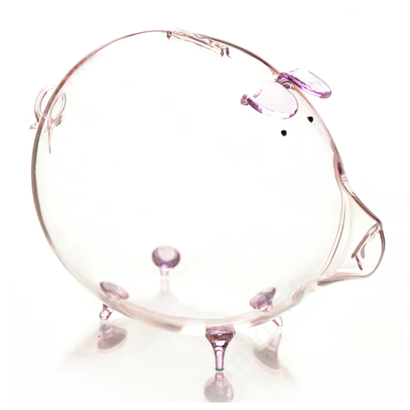 Поросенок копилка монетная Копилка милый прозрачный стеклянный сувенир подарок