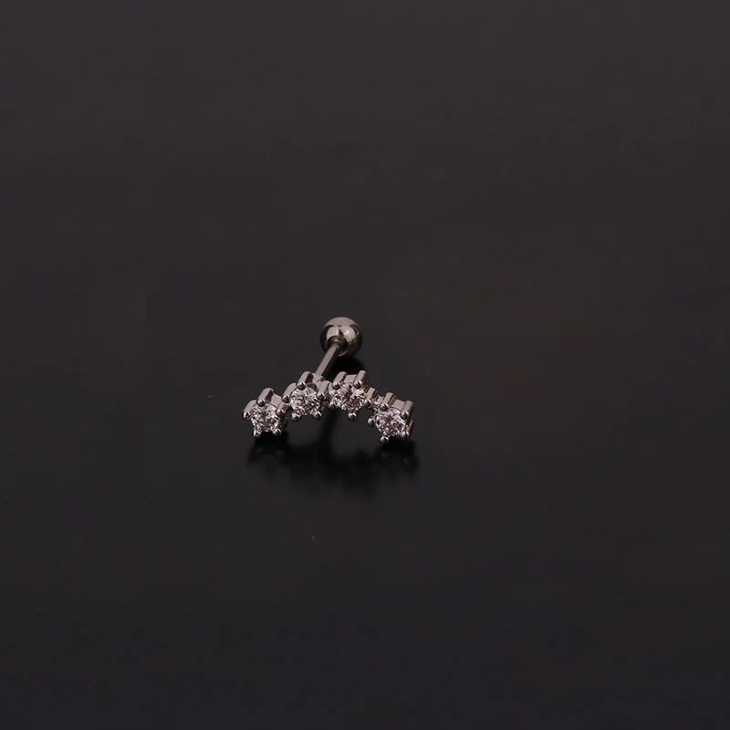 1 шт. Милые простые маленькие Micro Pave Цирконий геометрический серьга-гвоздик