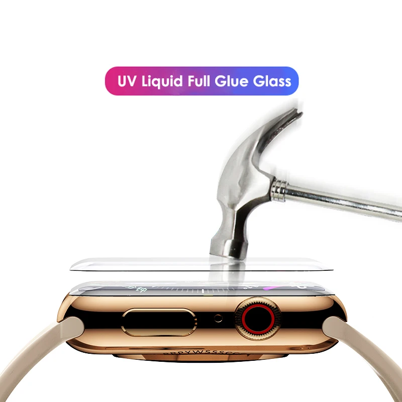 Полноэкранная Защитная пленка для apple watch 5/4/3 44 мм 40 42 38 нано жидкое УФ закаленное