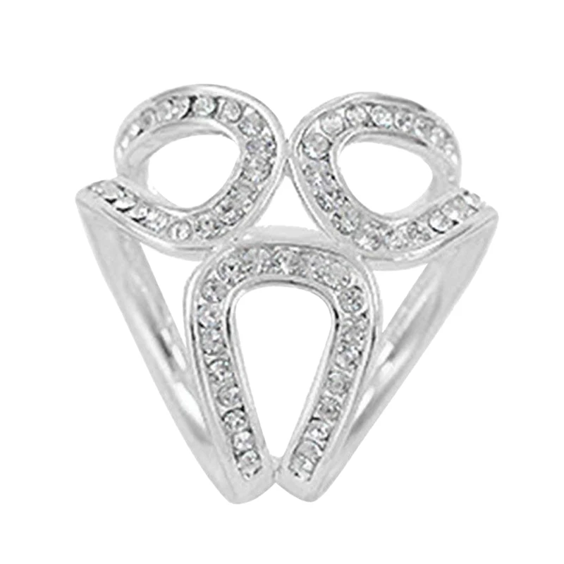 Элегантный Прозрачный шарф со стразами кольцо шелковый Пряжка Клип Серебряный