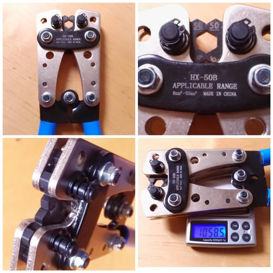

Crimping Tools Kits 6-50mm AWG 22-10 Tube Terminal Crimper Multitool Battery Cable Lug Hex Crimping pliers Hand Tools