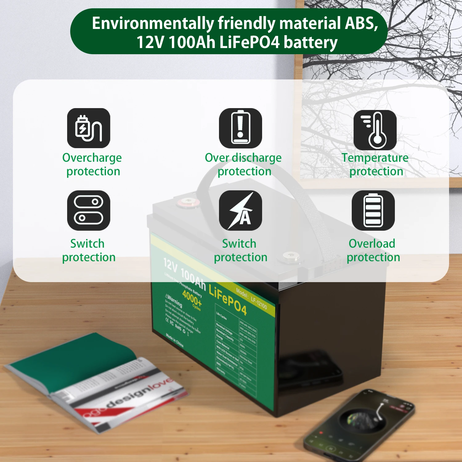 Литий-железо-фосфатная батарейка 12 В 100 Ач | Электроника