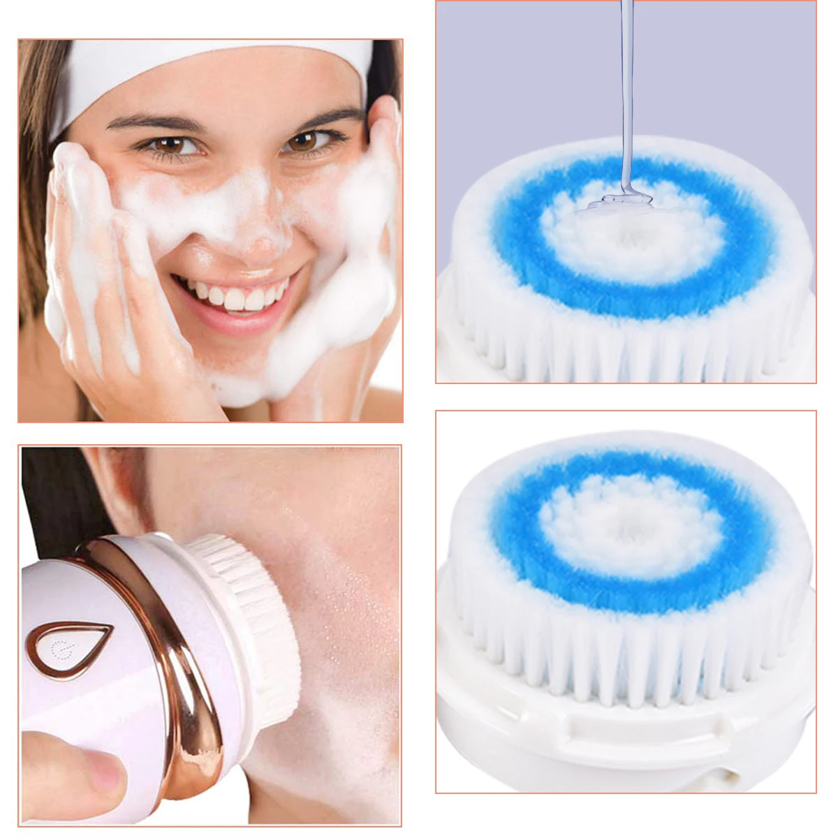 

4PCS Deep Pore Cleansing Brush Heads Face Wash For Clarisonic Mia-2 Pro