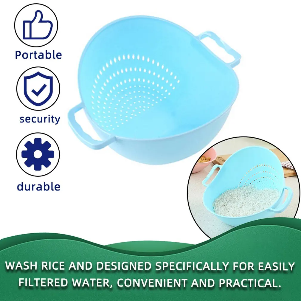 Wonderful Double Handle Rice Washing Machine Basket Kitchen Wash Sieve Strainer Tool Helper | Дом и сад
