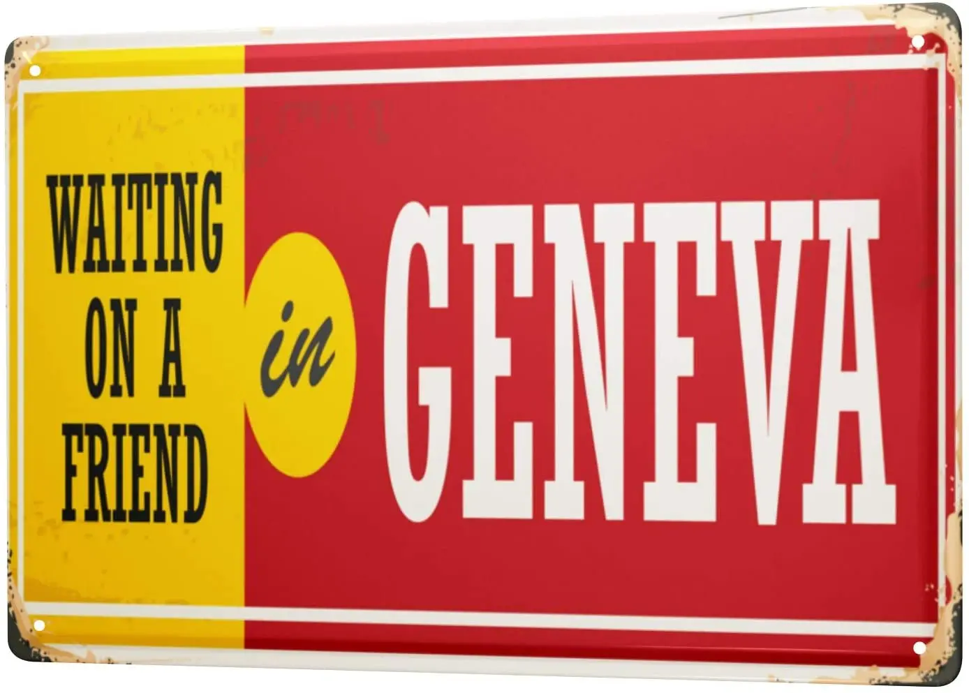 

SINCE 2004 Metal Sign Fernweh City of Geneva Switzerland