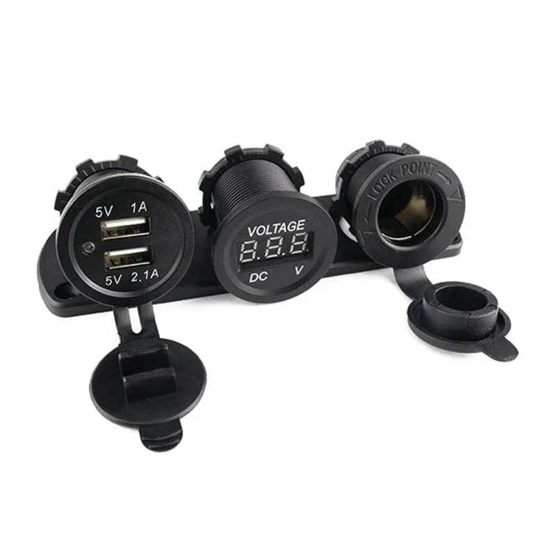

Автомобильное зарядное устройство с двумя USB-портами и вольтметром