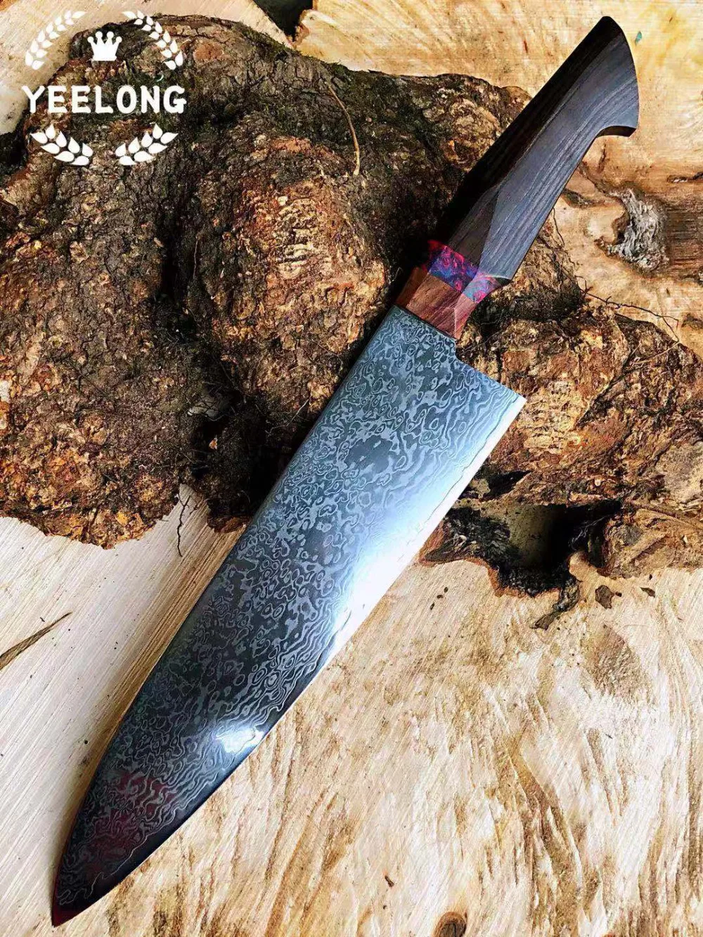 Дамасский нож шеф-повара, японский кухонный нож Gyuto, инструмент для приготовления мяса vg10, ядро из нержавеющей стали со стабилизированной деревянной ручкой