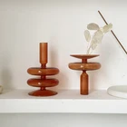 Светильник Коричневый Стеклянный подсвечник для украшения дома декоративные цветы ручной работы свадебный подсвечник-столбик держатель