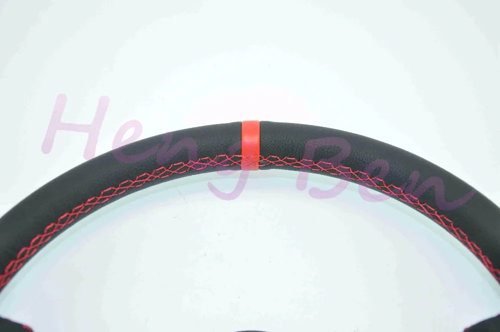 Черный руль из натуральной кожи ND для тюнинга и дрифта 14 дюймов 350 мм Гоночное