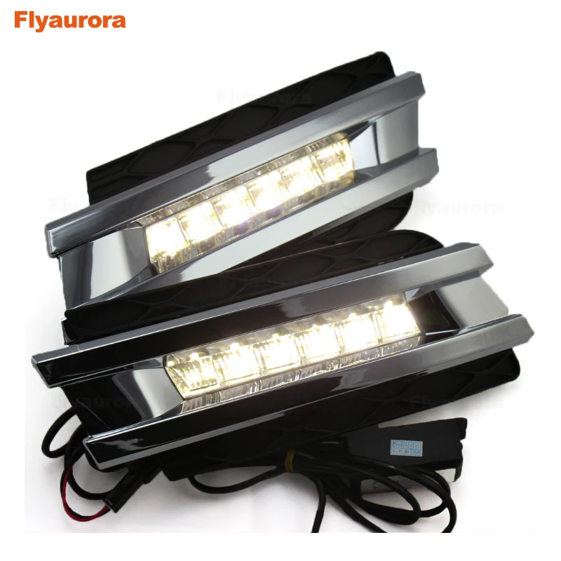 2*6 светодиодов 12 В Автомобильные дневные ходовые огсветильник сигнасветильник