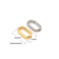 18k gold plated gate spring oval ring buckle outdoor carabiner wallet handbag clip round push pull clasp hook