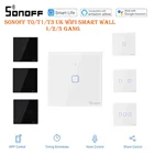 Умный настенный светильник ель SONOFF T0T1T3 TX, Великобритания, Wi-Fi, RF 433APPсенсорное управление, 123 клавиши, настенный сенсорный выключатель, светодиодный умный дом