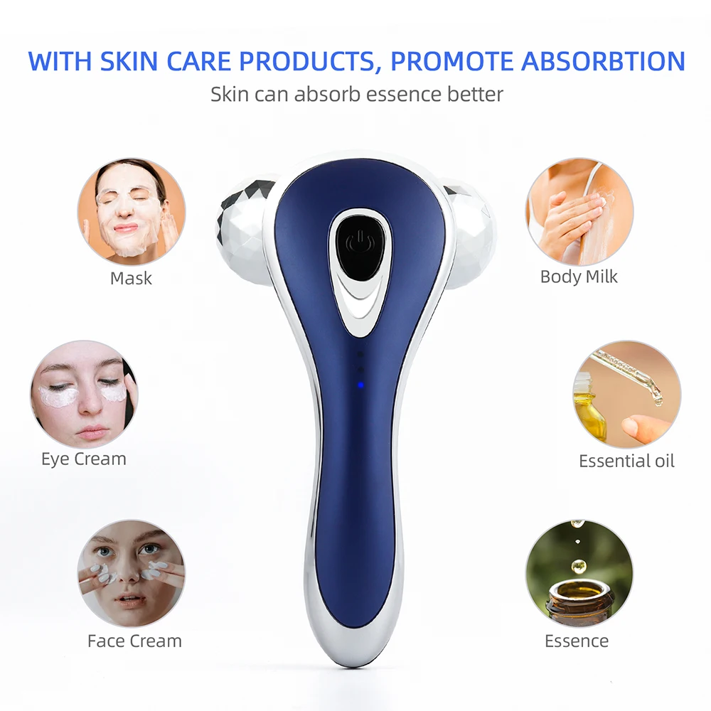 

3D Roller Face Lifting Massager Skin Tighten Anti Wrinkle Massager Facial Body Slimming Shaping Massage Machine Skin Care Tool