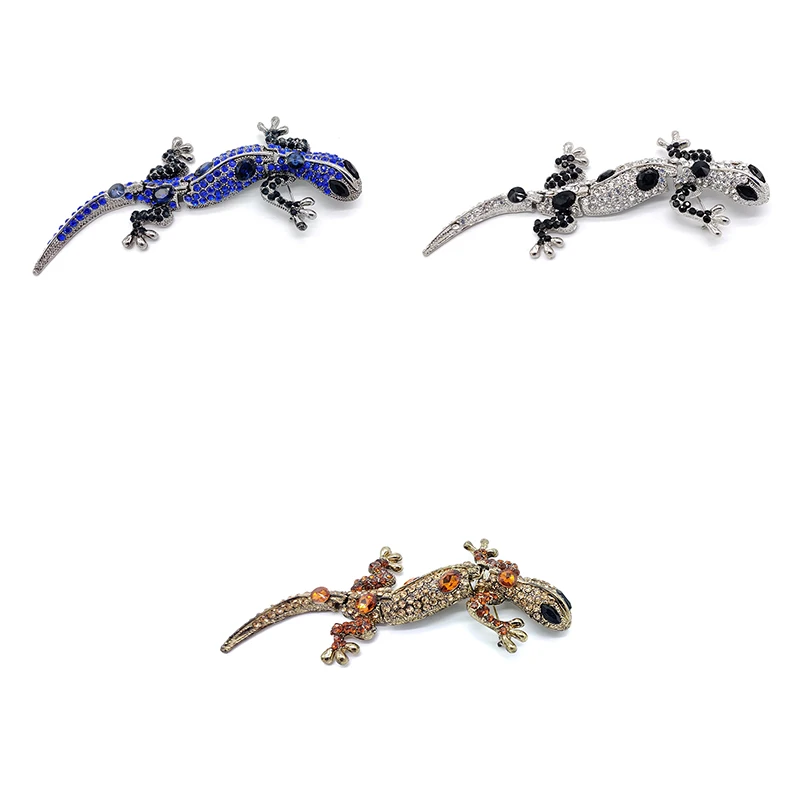 

PD BROOCH 2021 New Retro Exaggerated Full Diamonds Activity Lizard Brooch Brooch Oversized Wholesale Jewelry
