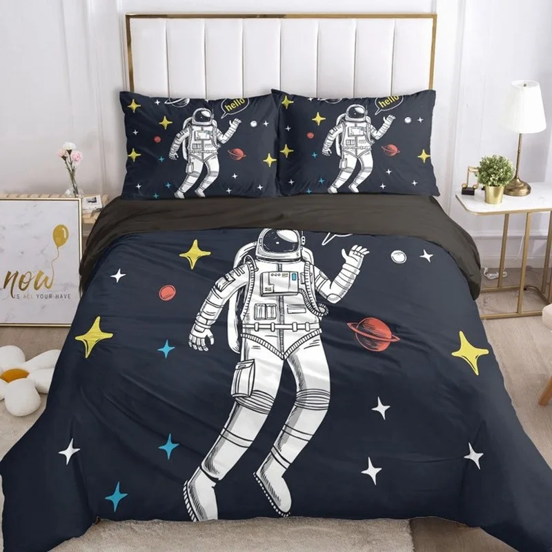 

Cartoon Bedding Set for Boy Girl Kids Child Duvet Cover Set Pillowcase Comforter Blanket Quilt Cover 3D Bedclothes Starry Space