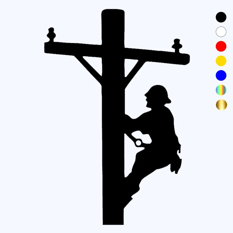 

CK20661# Die-Cut Vinyl Decal Lineman Cable Worker Car Sticker Waterproof Auto Decors on Car Body Bumper Rear Window