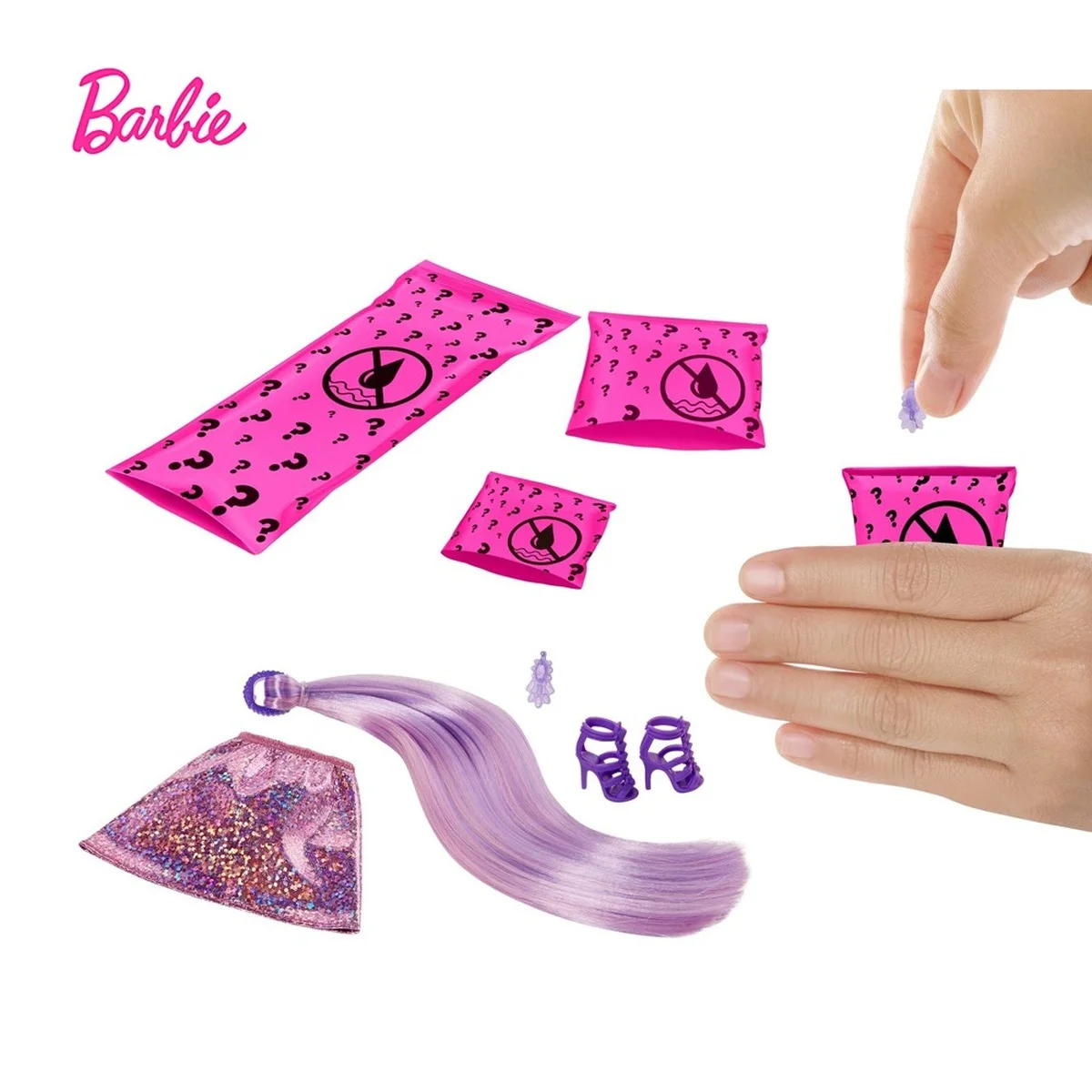 

Barbie Color Reveal Doll Shimmer Series Temperature Sensing Discoloration Surprises Blind Box Toy Girl Kids Birthday Gift GWC55