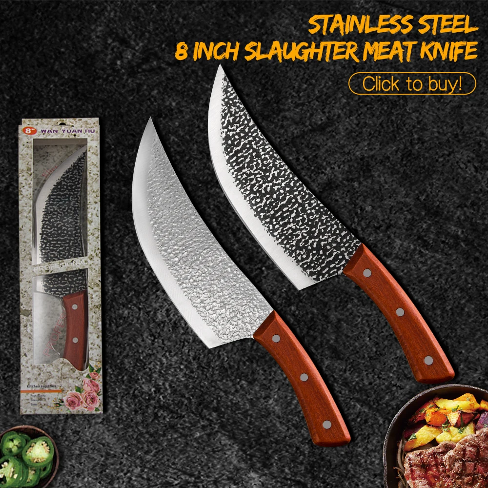 Дамаск 8 дюймов мясника Ножи для кемпинга охоты сербский шеф повара ковка ручная