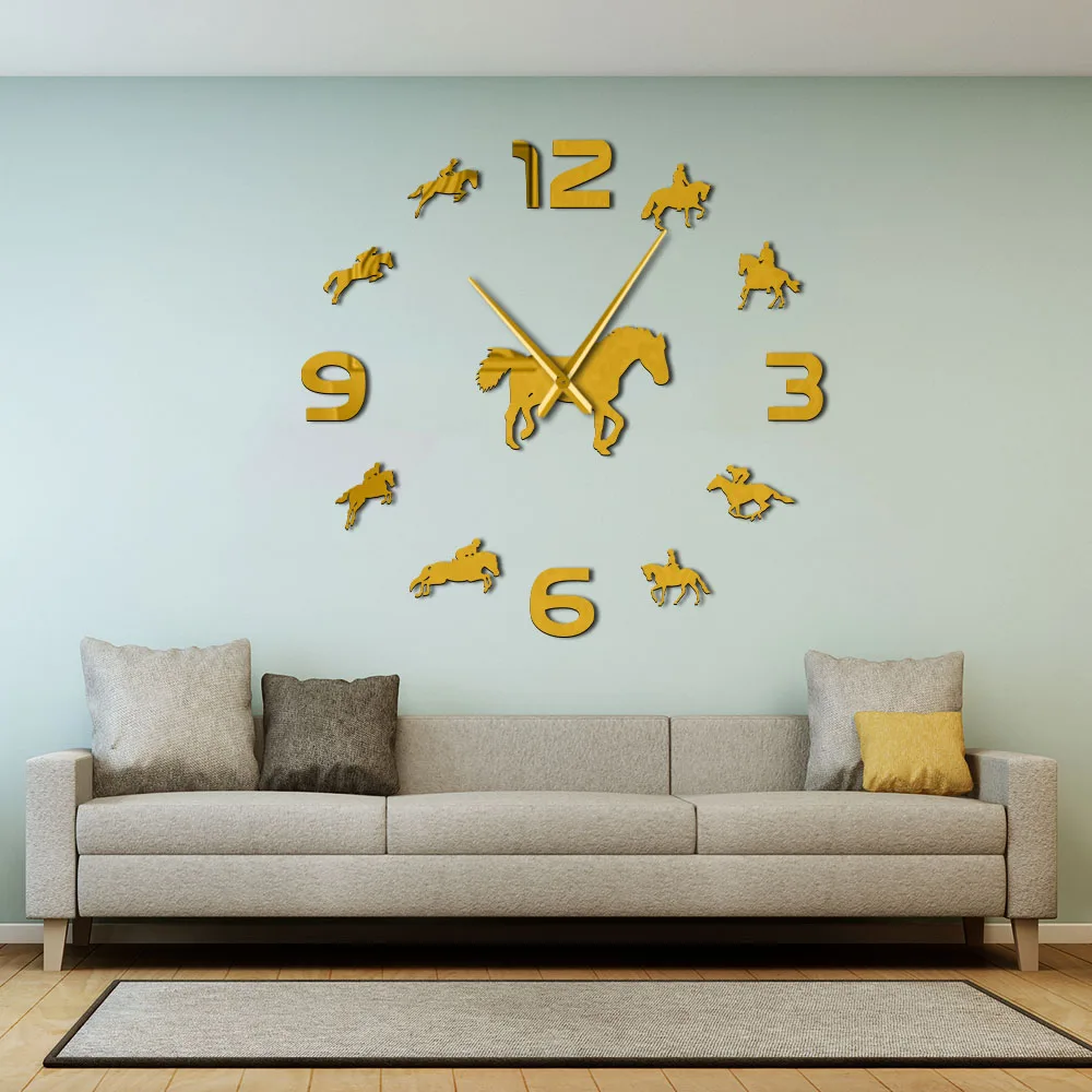 Кварцевые часы для конного спорта с батарейным управлением самоклеющиеся DIY 3D