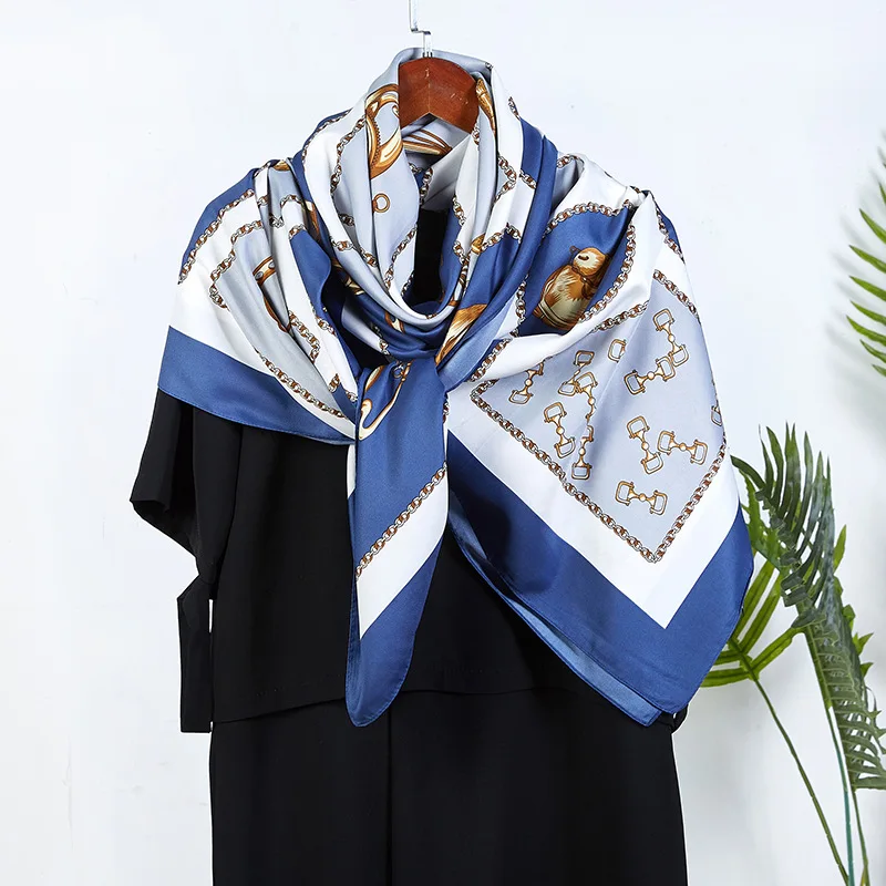 Новинка 2020 Модный Шелковый саржевый шелковый шарф в европейском и американском