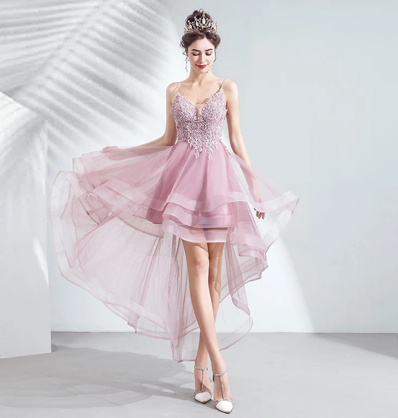 Женское коктейльное платье SSYFashion Бордовое с V образным вырезом коротким спереди