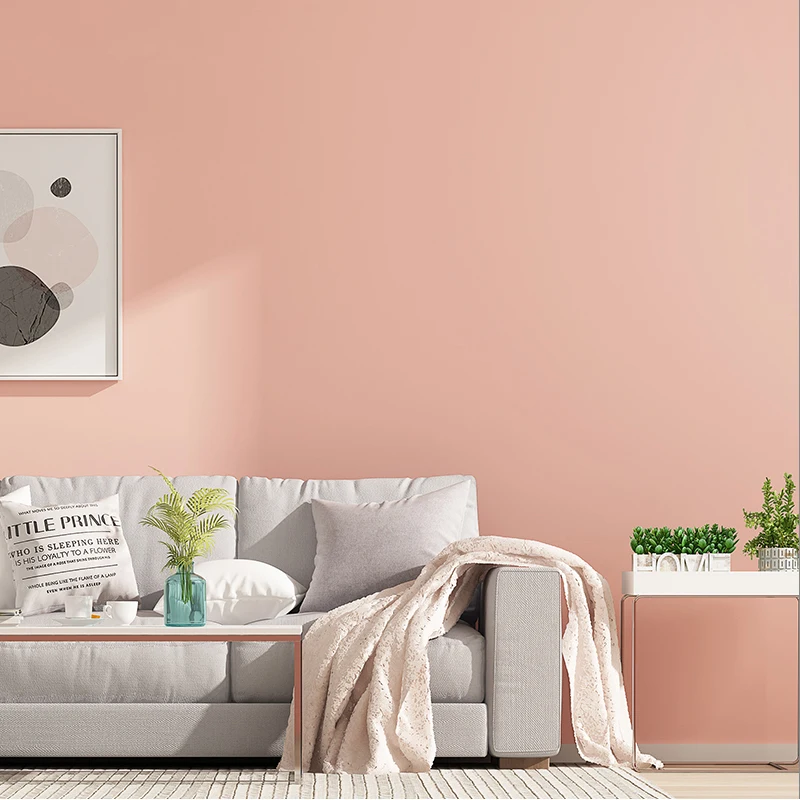 Одноцветная ПВХ водонепроницаемая самоклеющаяся настенная бумага 1 м для