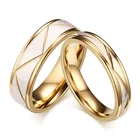 Обручальные кольца для влюбленных, матовые, из нержавеющей стали, золотого цвета, женские, мужские, пара, с гравировкой имени, подарок R00142