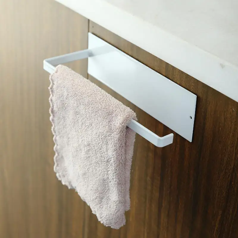 

Kitchen Storage Rack Nail-Free Cabinet Shelf Sundries Accessories Self-adhesive Roll Paper Rack Towel Holder Tissue Hanger Rack