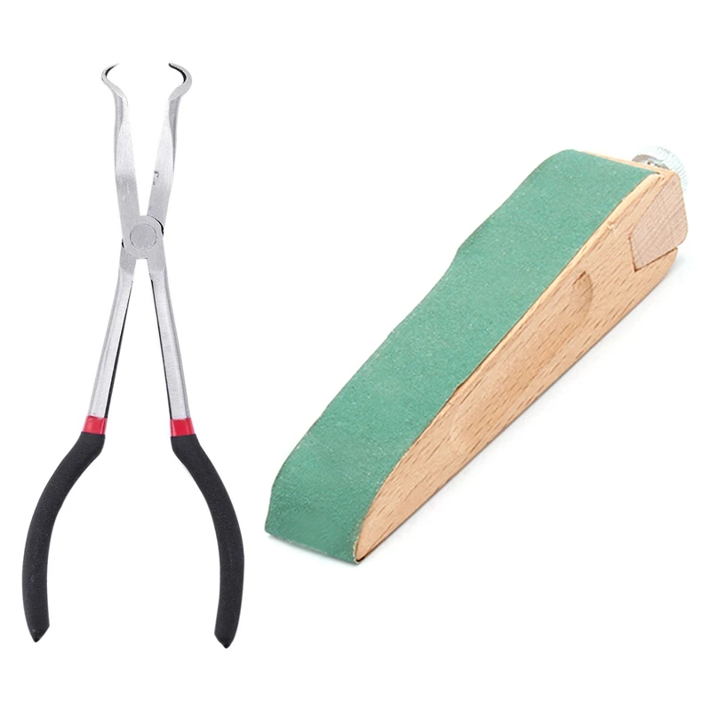 

11-Inch Lengthened Pliers Needle Nose Pliers Spark Plug Pliers Type O & Leather Diy Wooden Sandpaper Sanding Block