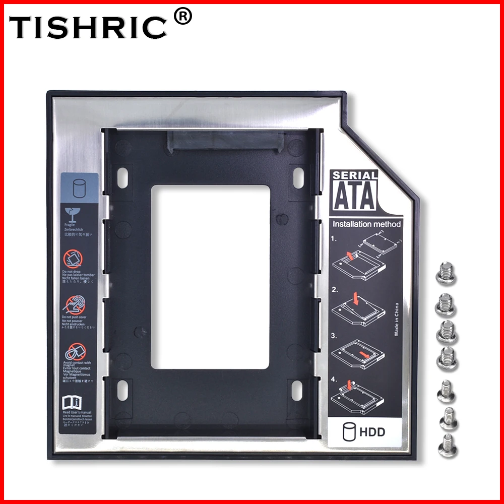 TISHRIC 9 5 мм жесткий диск Кэдди SATA3.0 2 HD 2nd caddy SSD адаптер Корпус для ноутбука CD ROM DVD