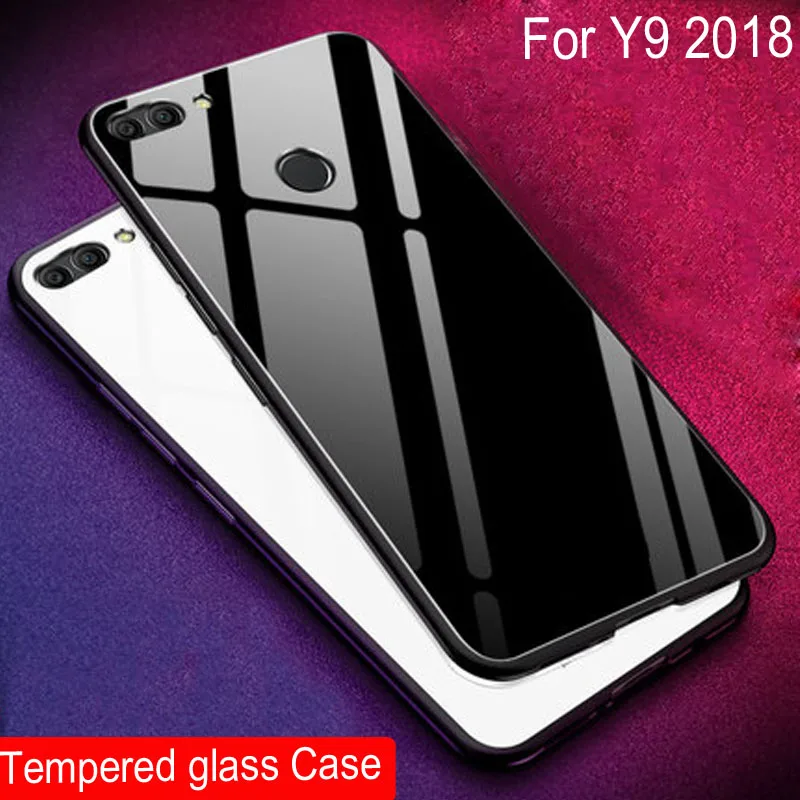 Чехол из закаленного стекла для Huawei Y9 2018 чехол накладка градиентного цвета