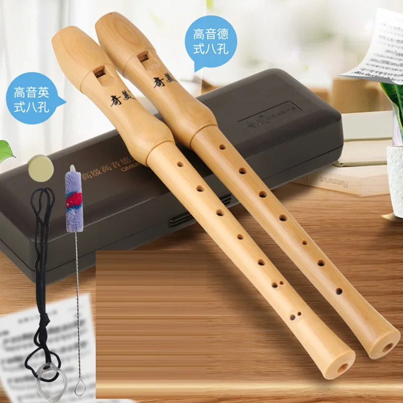 Деревянное записывающее устройство сопрано 8 отверстий германские/барокко