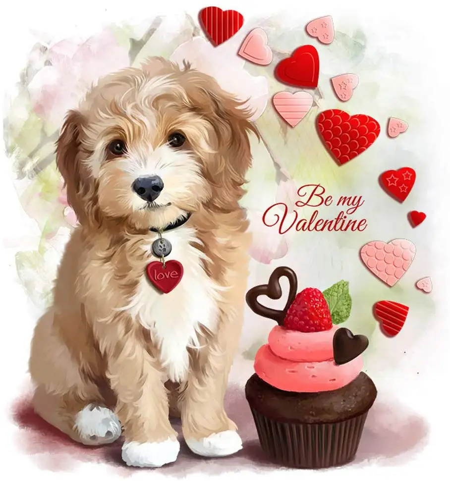 DIY 5D алмазная краска ing Love Dog Сердце Сладкая полная Дрель Стразы с бриллиантами