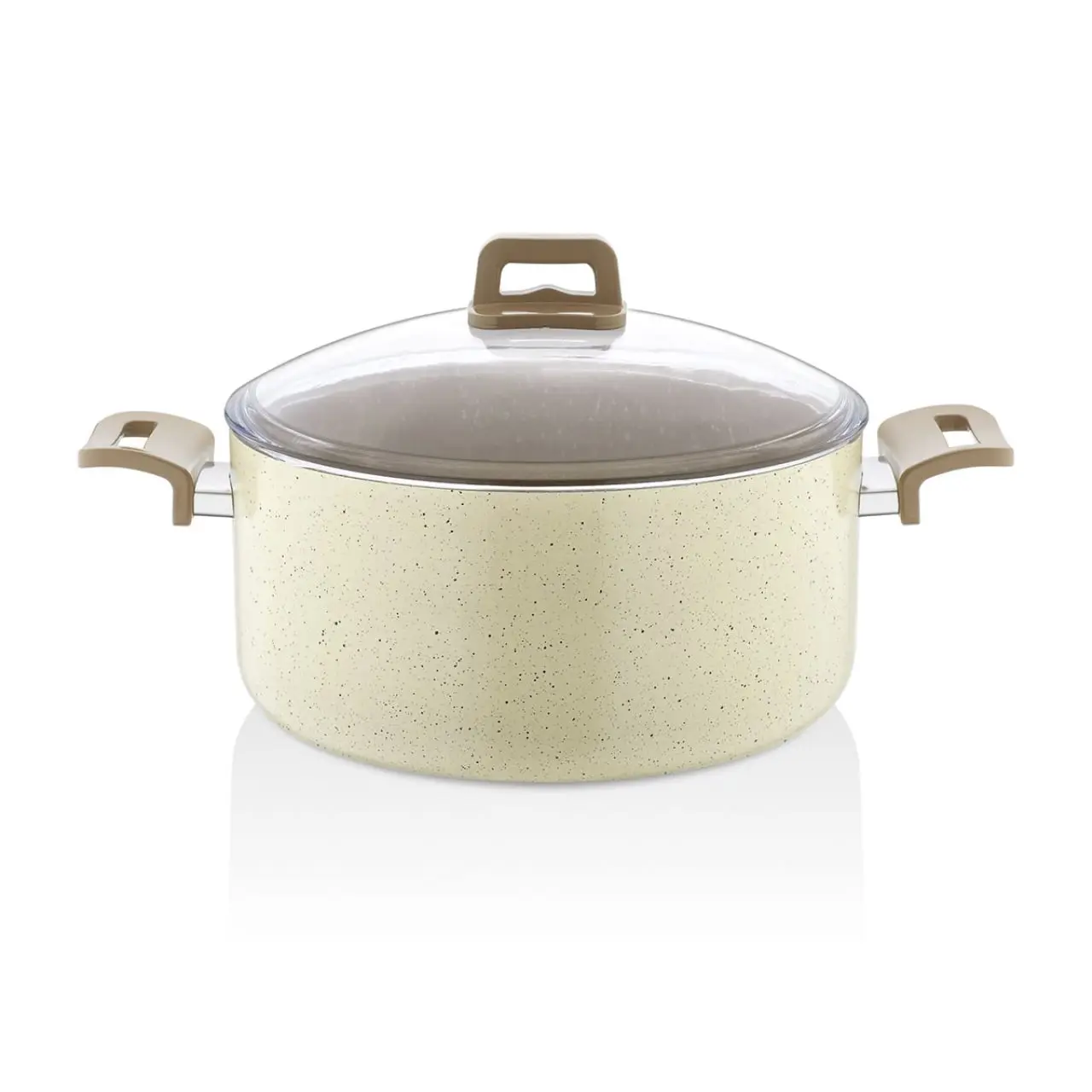 

Глубокие гранитные горшки кремового цвета 28 см