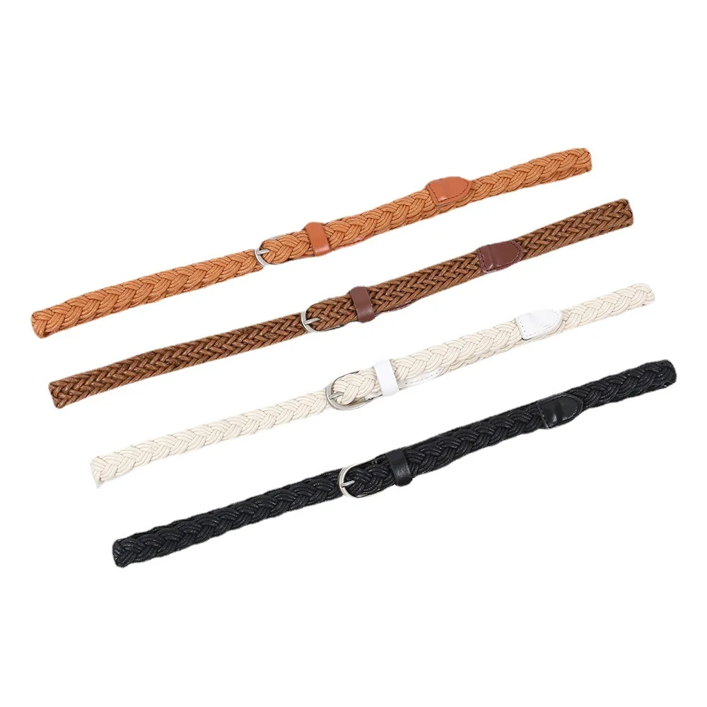 

100cm Retro ladies twist woven belt Braided Waistband Fashion Casual Female Belt For Jeans Metal Buckle Belts Korean Decorative