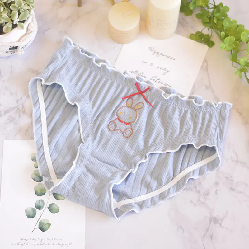 Трусы женские в японском стиле хлопковые с вышивкой животных | Женская одежда